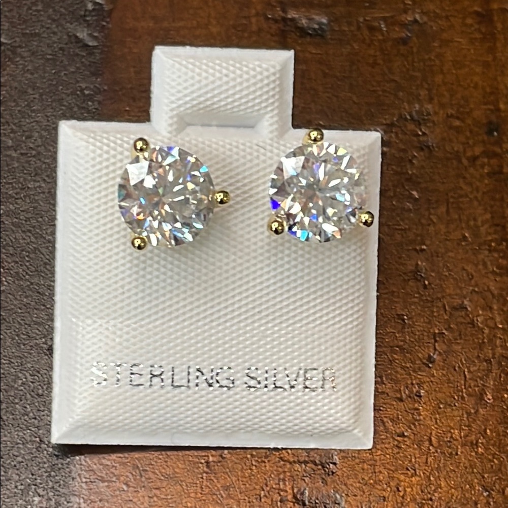 14k Gold Over 925 Silver Silver Stud Earrings